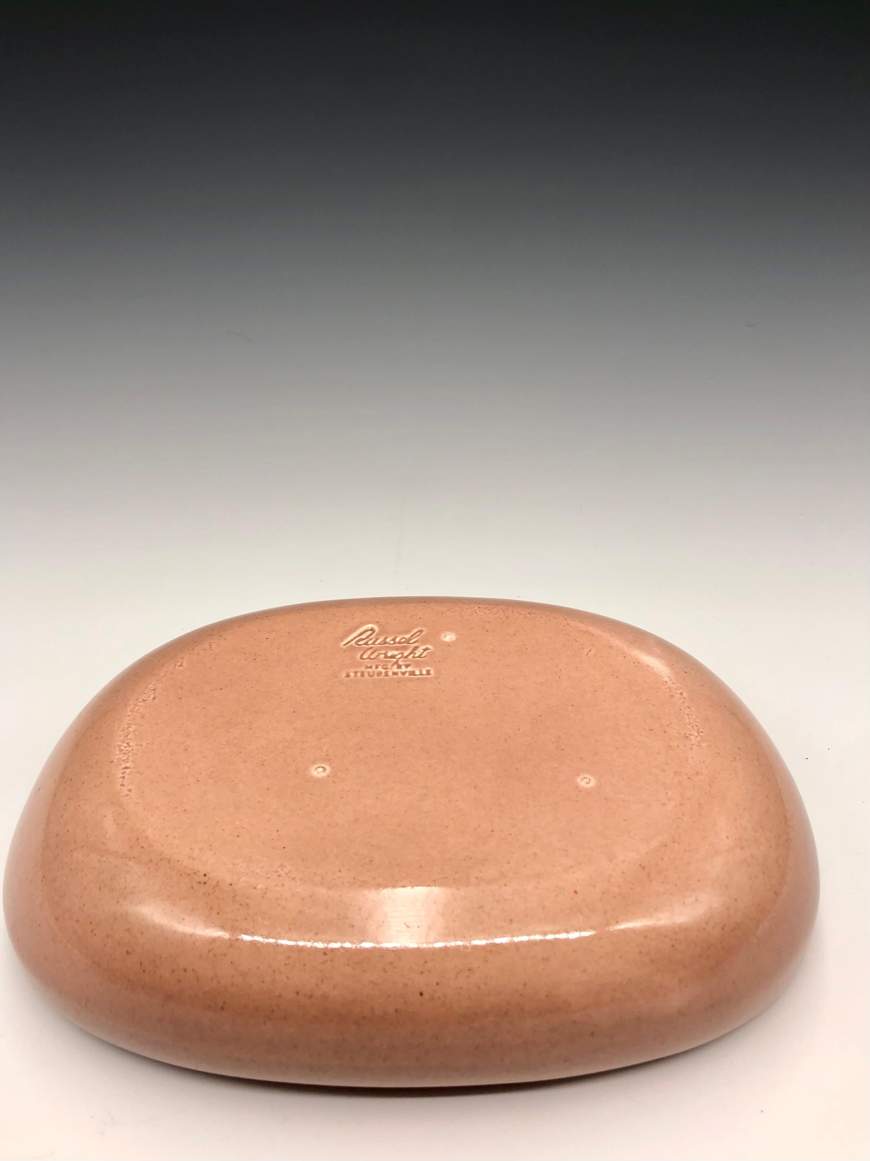 Mid-20th Century Vintage Mid-Century Modern Coral Pink Russell Wright Steubenville Serving Dish For Sale