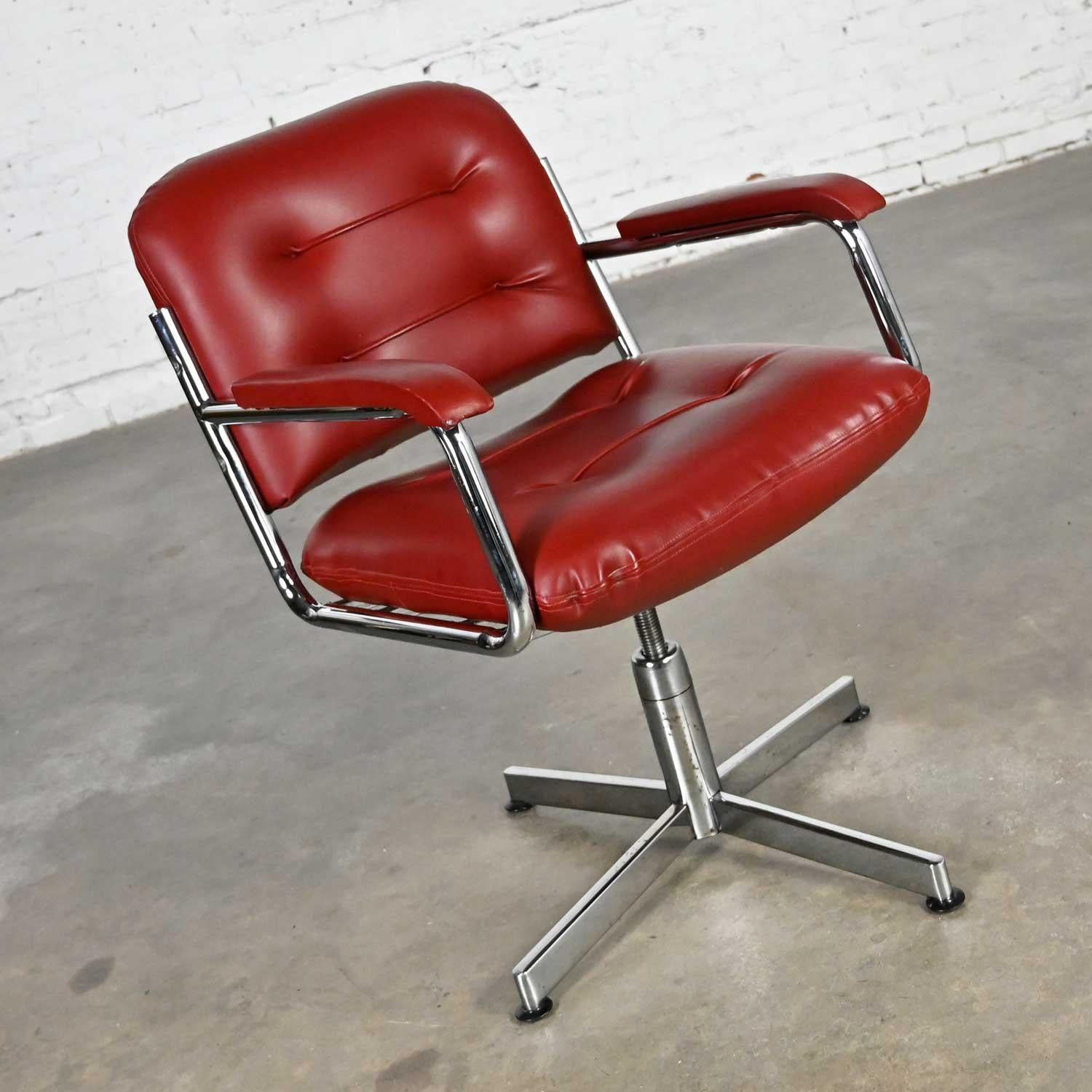 chrome base swivel chair