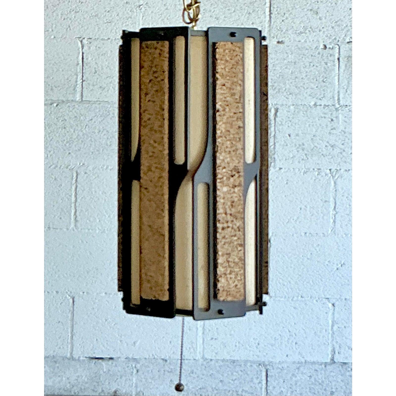 XX secolo Lampada a sospensione con pannello di sughero vintage del Mid-Century Modern in vendita
