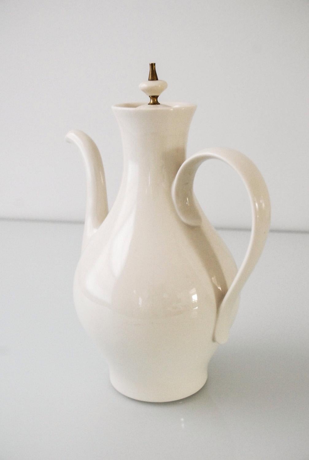 American Vintage Mid-Century Modern Cream Coffee Pot  