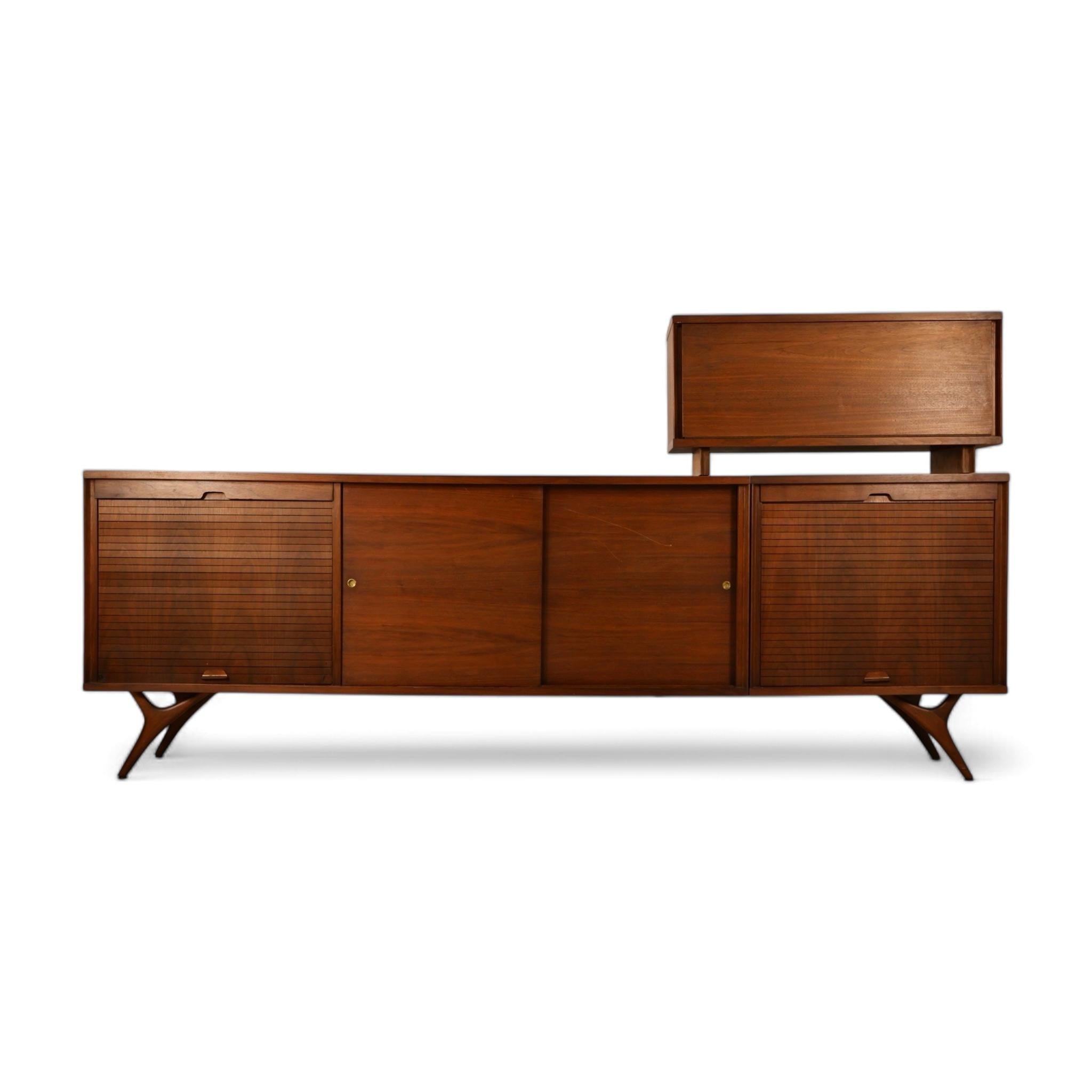 American Vintage Mid Century Modern Credenza and Bar Cabinet c. 1960 For Sale