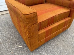 Vintage Mid Century Modern Cube Lounge Chair by Dunbar