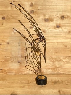 Vintage Mid Century Modern Curtis Jere Brass Gazelle Tabletop Sculpture