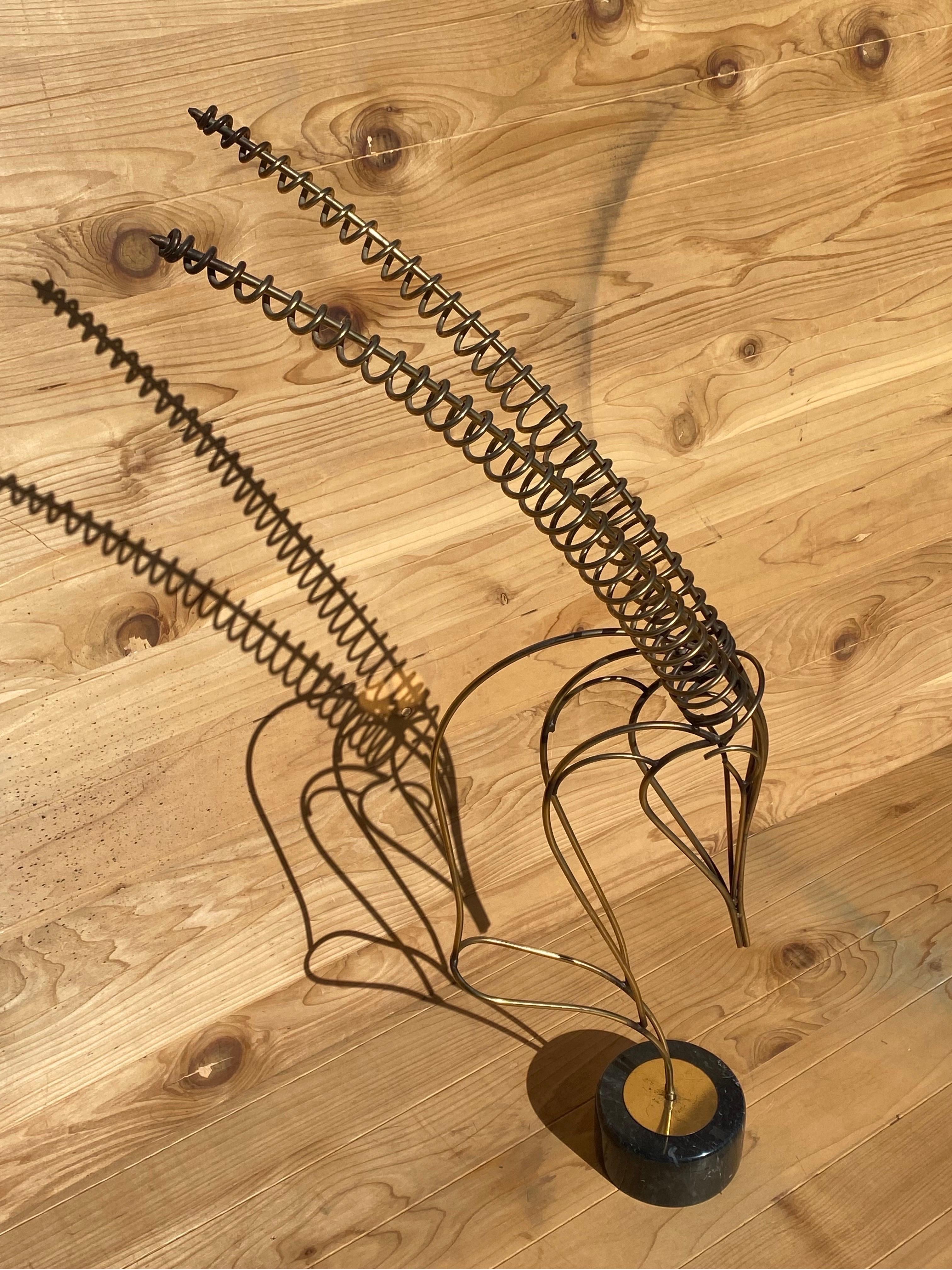 Ottone Scultura da tavolo Vintage Mid Century Modern Curtis Jere Brass Gazelle in vendita