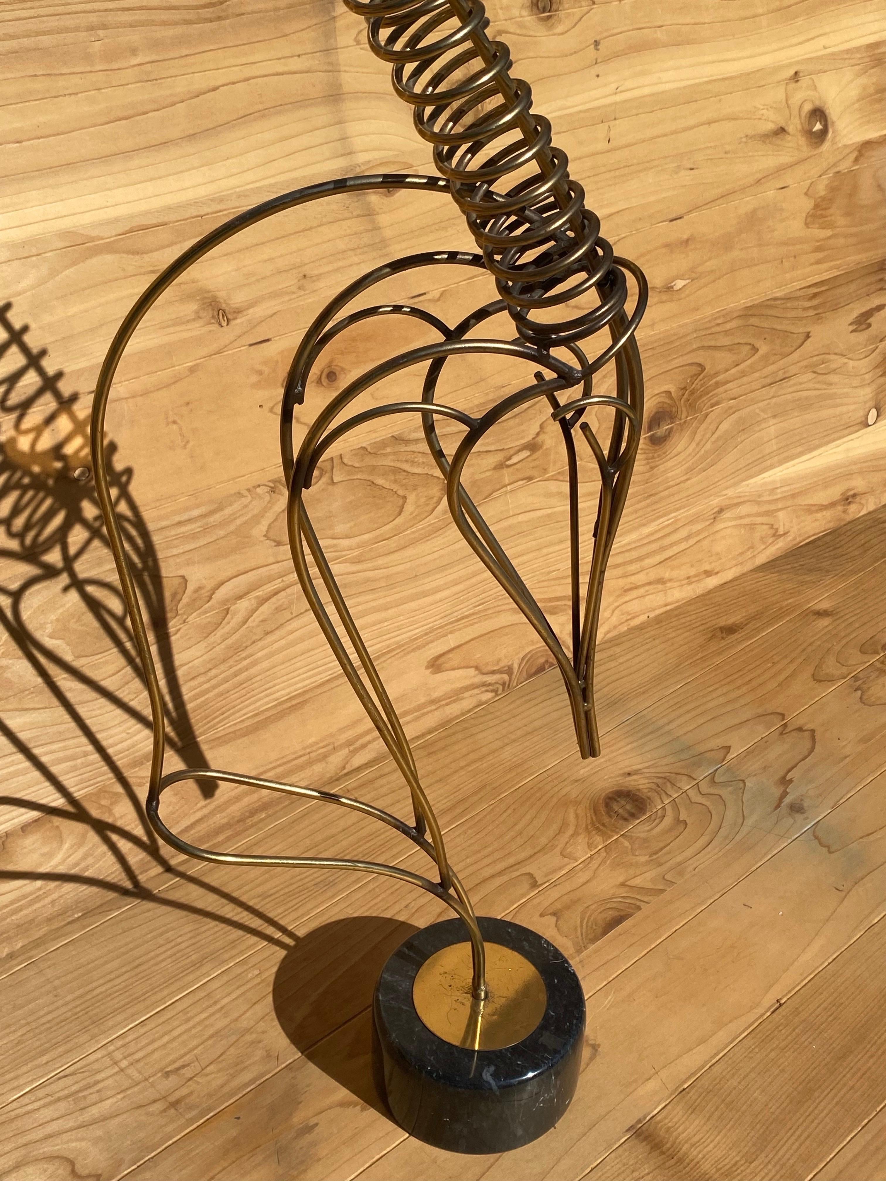 Scultura da tavolo Vintage Mid Century Modern Curtis Jere Brass Gazelle in vendita 1