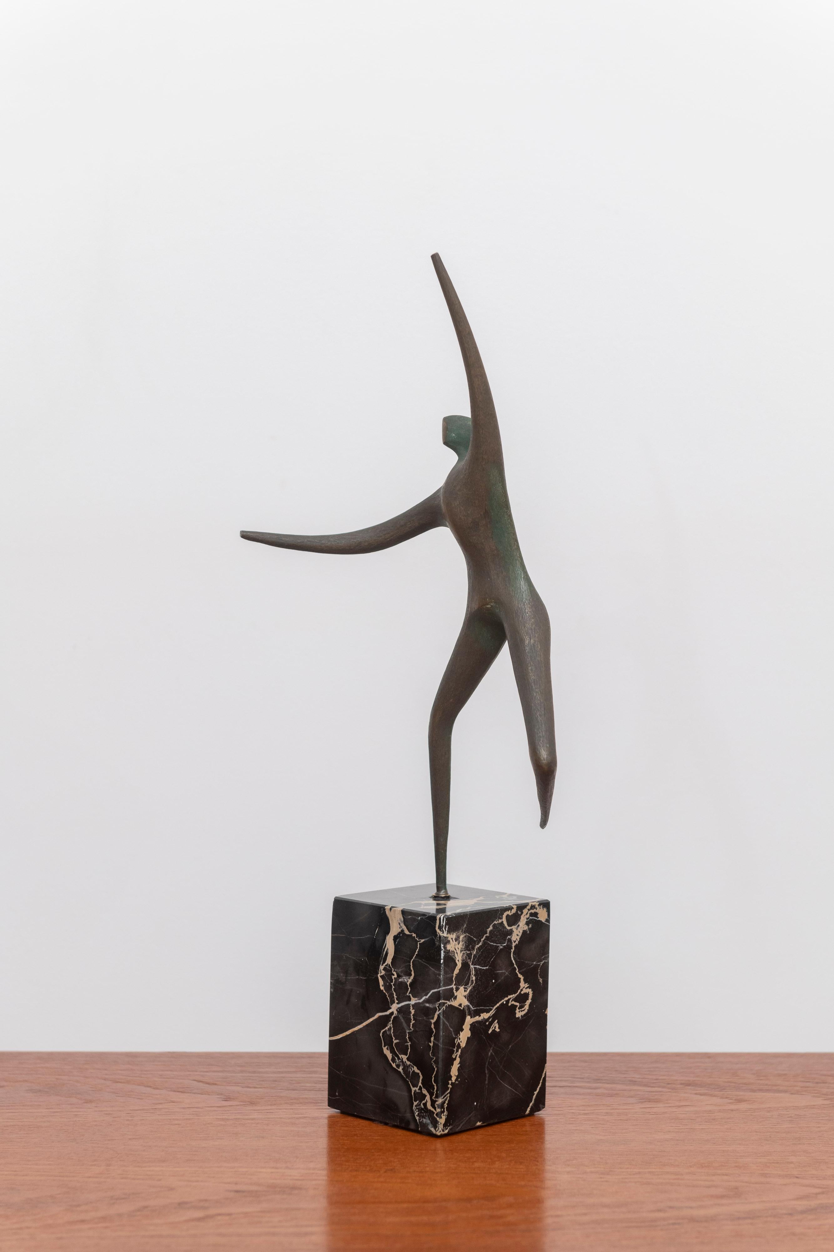 20th Century Vintage Mid-Century Modern Curtis Jere Dancer Brass Sculpture For Sale