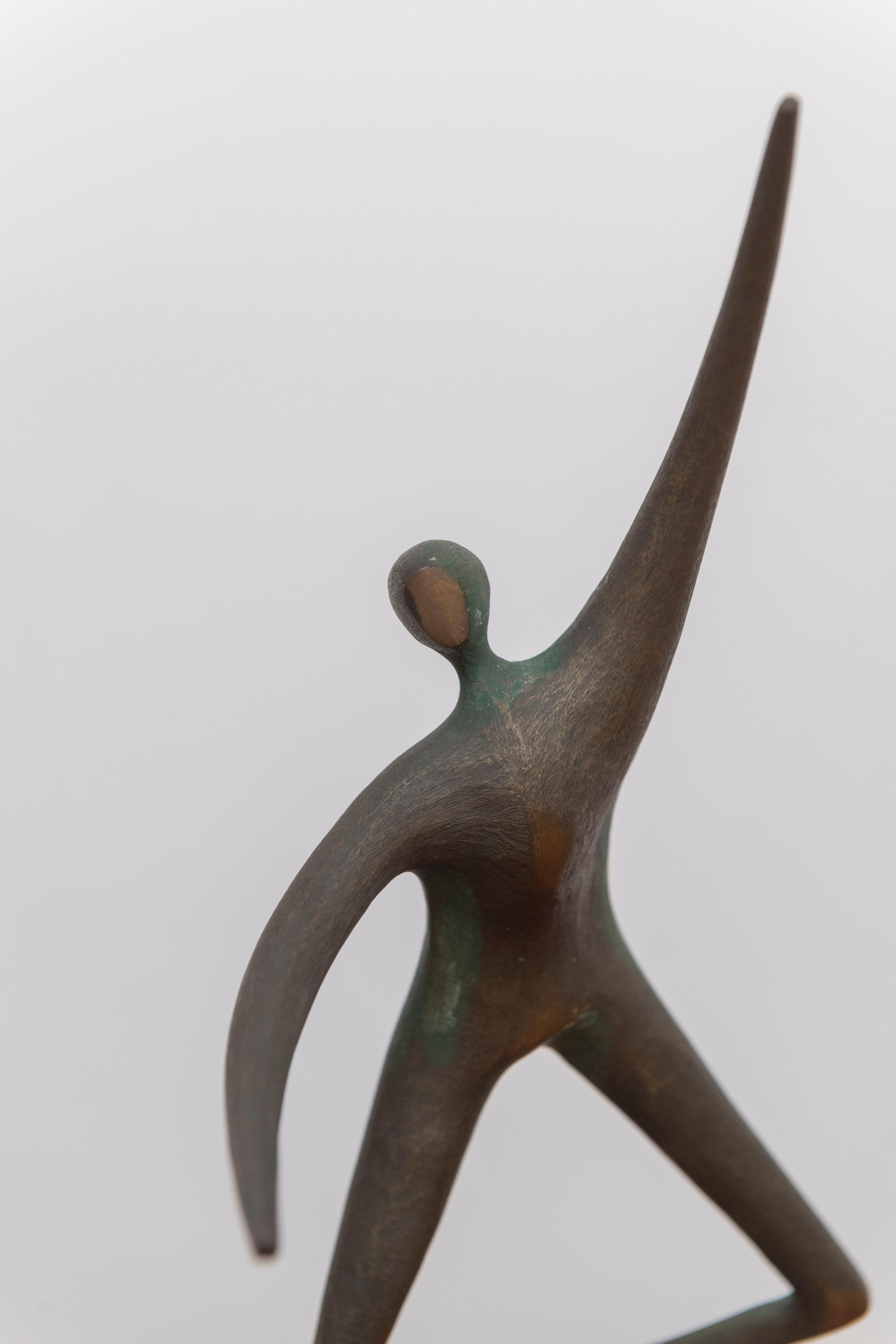 Bronze Vintage Mid-Century Modern Curtis Jere Dancer Brass Sculpture For Sale