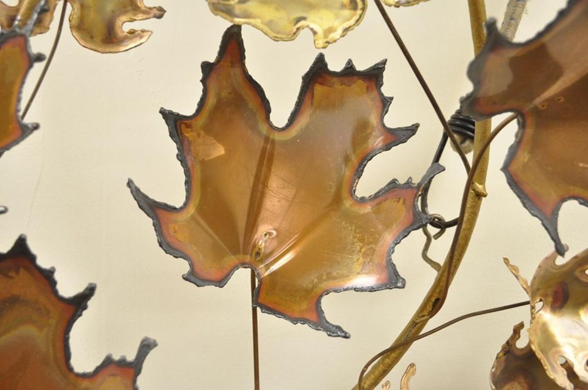 Vintage Mid-Century Modern Curtis Jere Maple Leaf Wall Sculpture Brutalist A In Good Condition In Philadelphia, PA