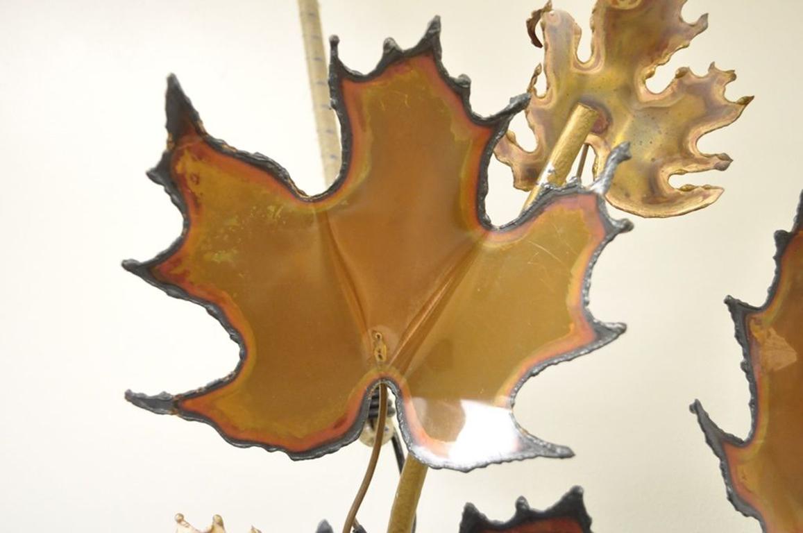 Late 20th Century Vintage Mid-Century Modern Curtis Jere Maple Leaf Wall Sculpture Brutalist A