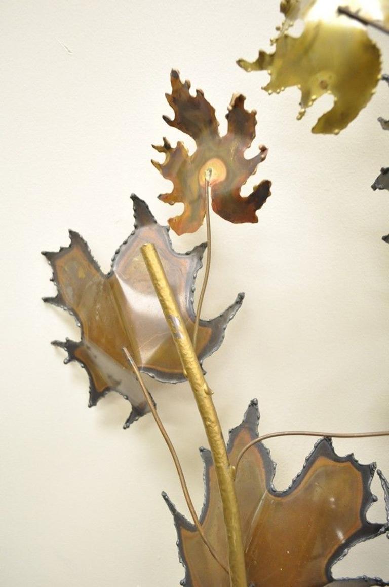 Vintage Mid-Century Modern Curtis Jere Maple Leaf Wall Sculpture Brutalist A 1