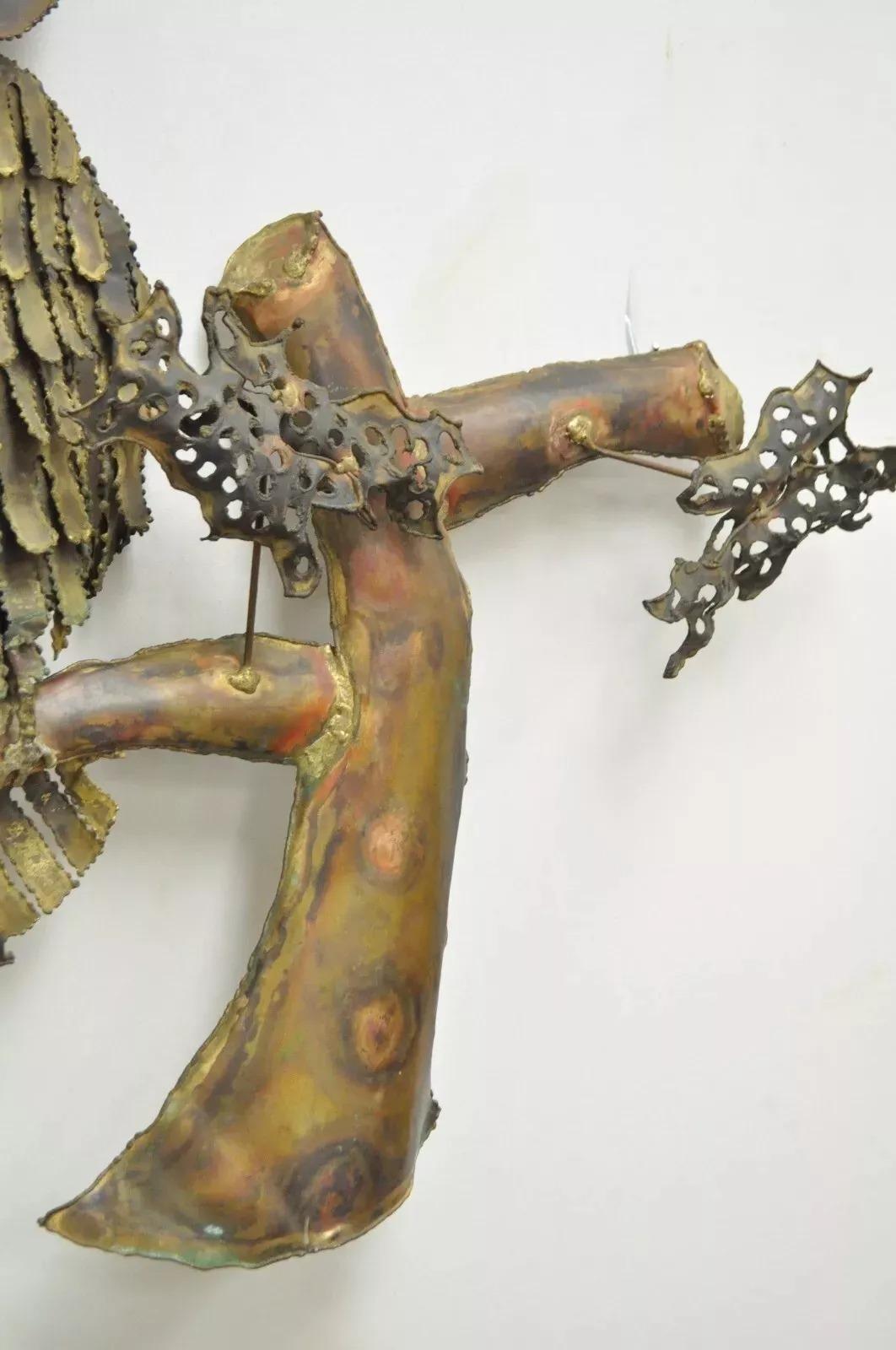 Escultura de pared búho estilo Brutalista Vintage Mid Century Modern Curtis Jere en venta 2