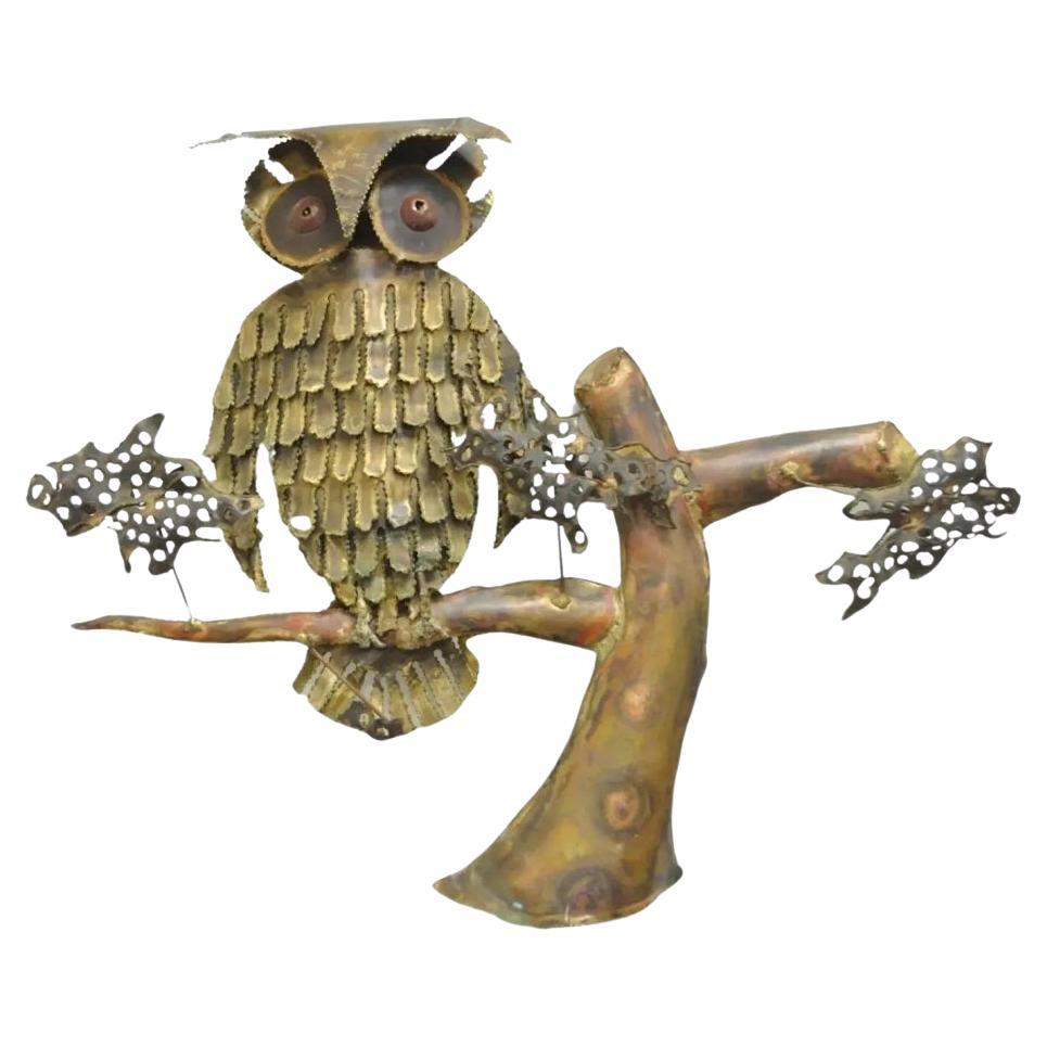 Brutalistische Vintage-Wandskulptur einer Eule im Stil von Curtis Jere, Mid-Century Modern