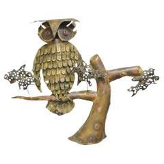 Brutalistische Vintage-Wandskulptur einer Eule im Stil von Curtis Jere, Mid-Century Modern