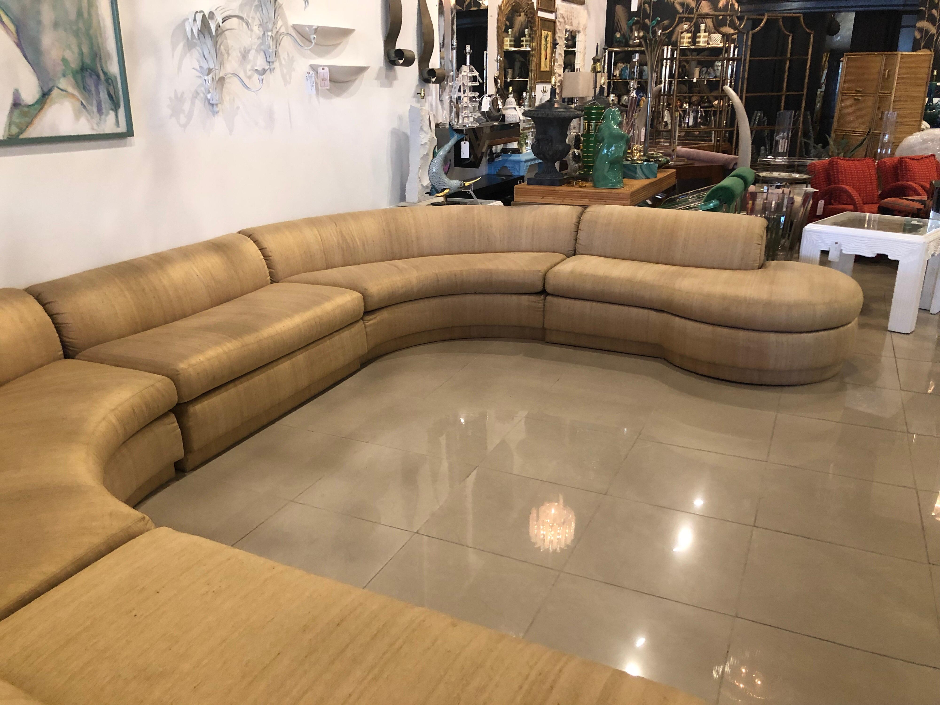 vintage curved sectional sofa