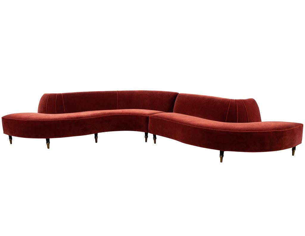 mid century curved sofa