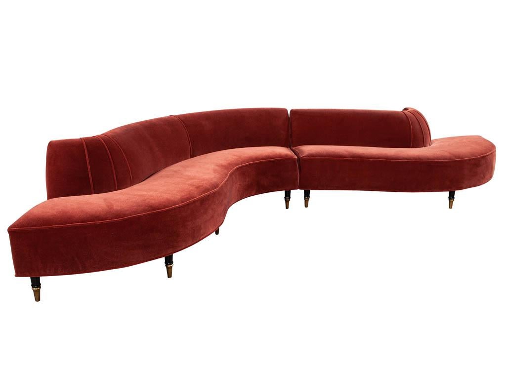 mid century modern curved sofa