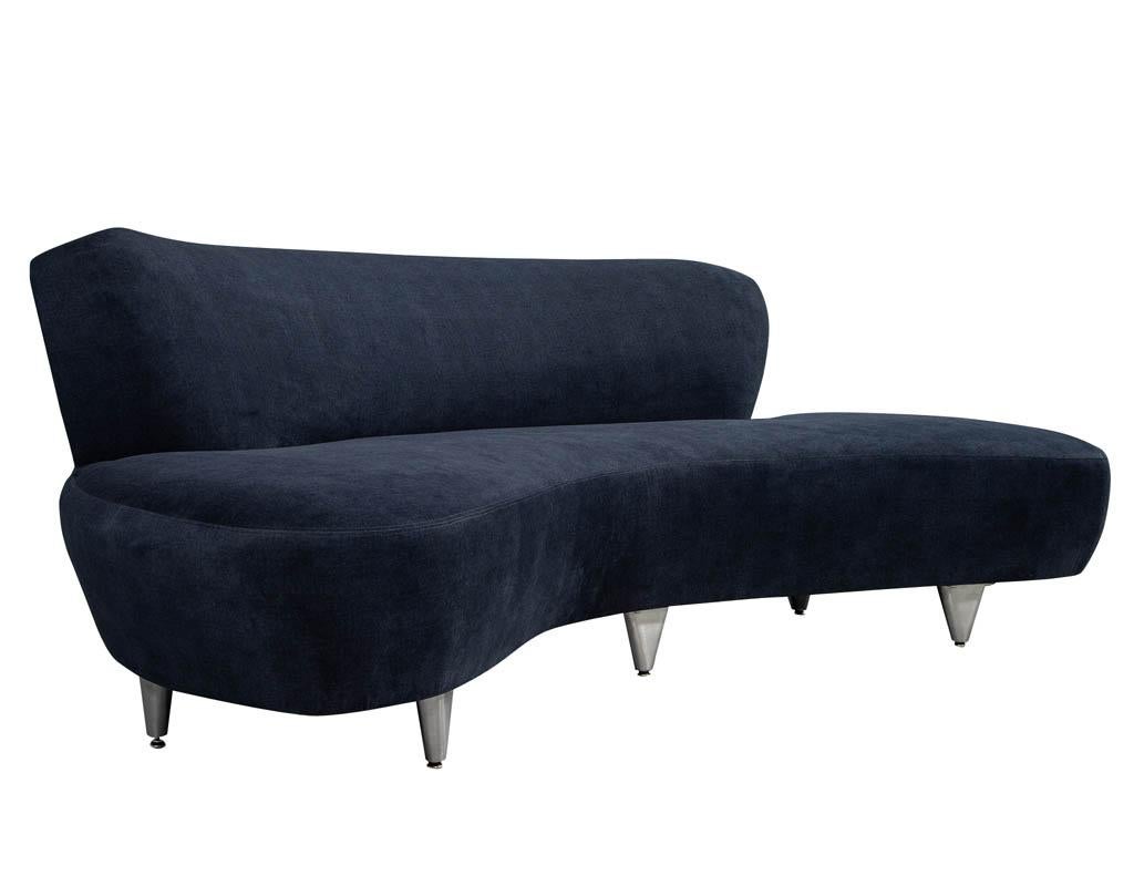 Vintage Mid-Century Modern Curved Sofa, Smaller 3
