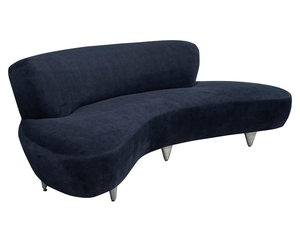 Vintage Mid-Century Modern Curved Sofa, Smaller 4