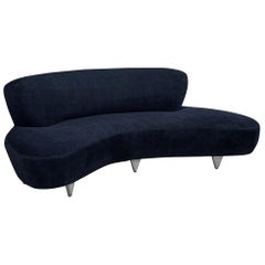 Vintage Mid-Century Modern Curved Sofa:: Smaller