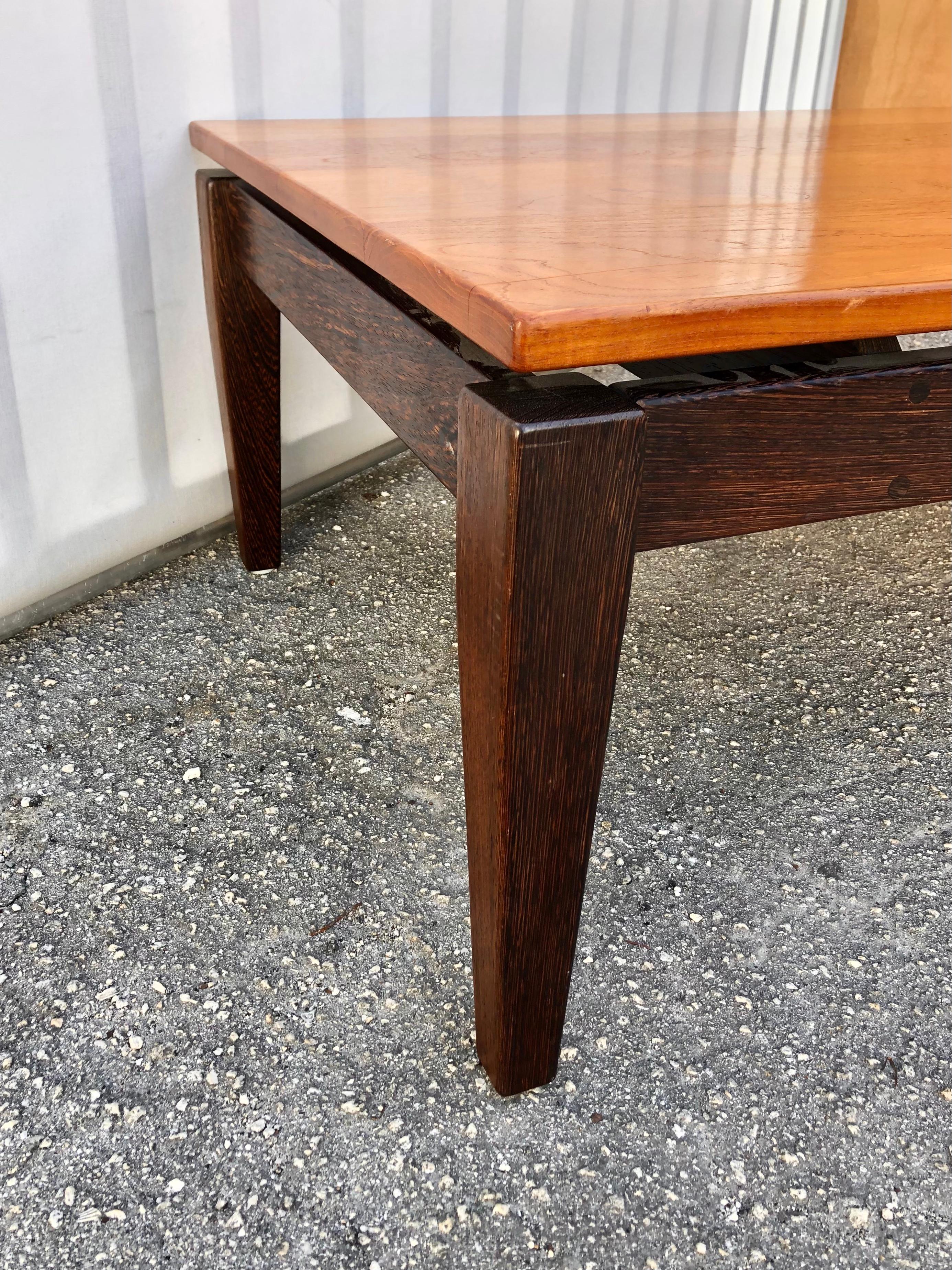 Teak Vintage Mid Century Modern Custom Crafted Coffee Table For Sale
