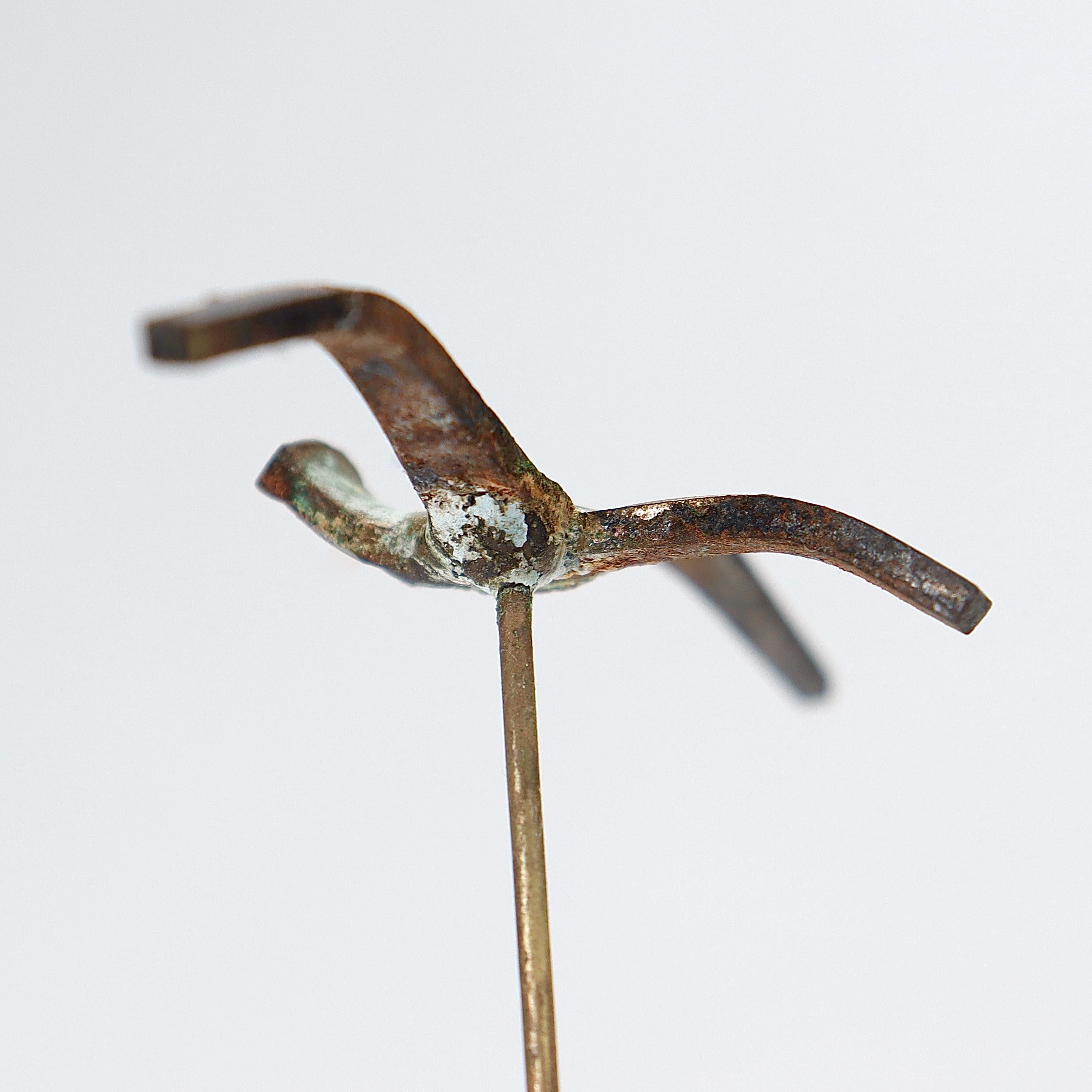 Quadratische Vintage-Vogel-Skulptur im Curtis Jere-Stil, Mid-Century Modern-Schliff, Vintage  (Stahlschnitt) im Angebot