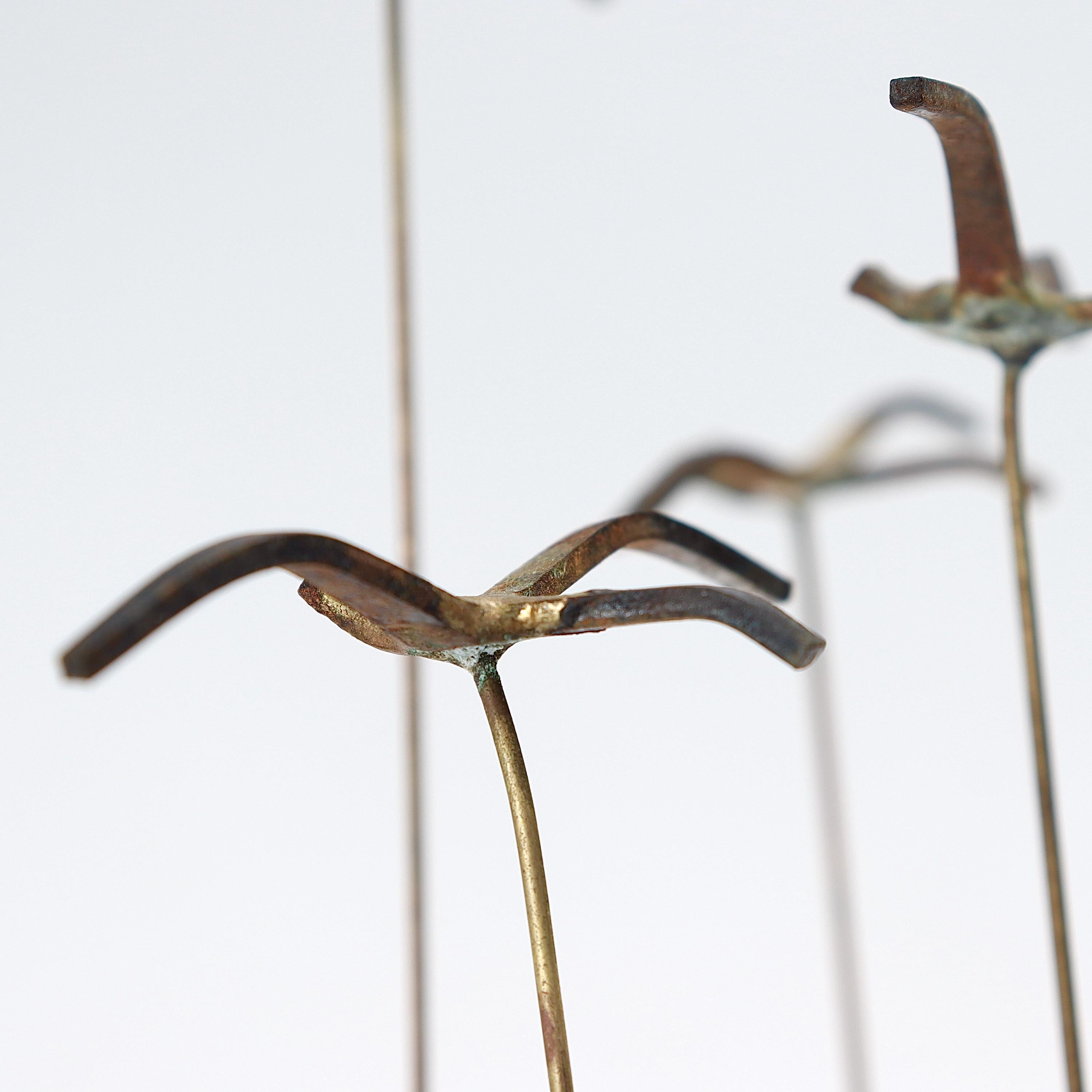 Quadratische Vintage-Vogel-Skulptur im Curtis Jere-Stil, Mid-Century Modern-Schliff, Vintage  im Angebot 2