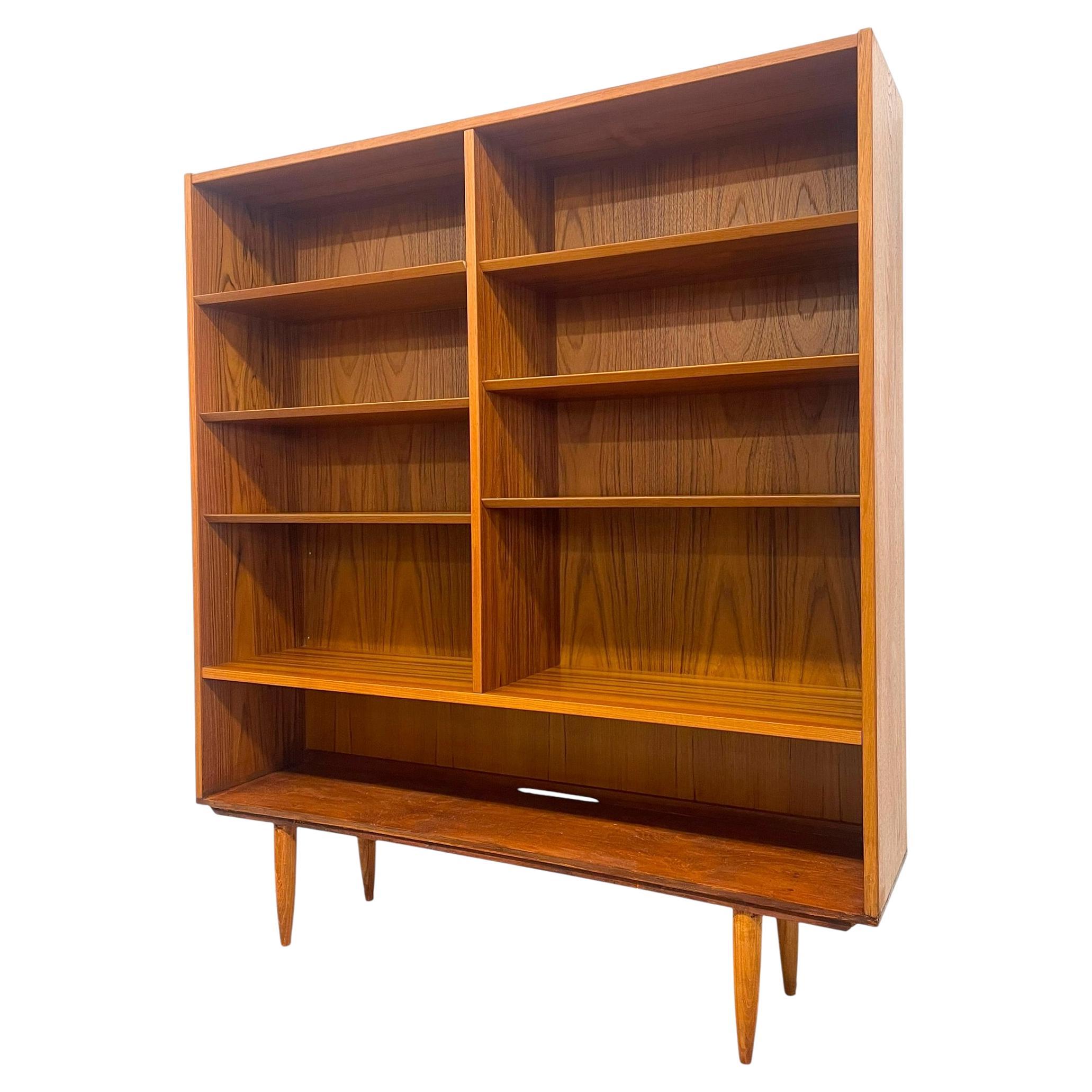 Vintage Mid Century Modern Danish Bookcase with Adjustable Shelving