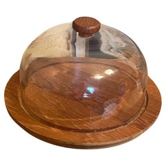 Vintage Mid Century Modern Danish Dome Charcuterie Board.