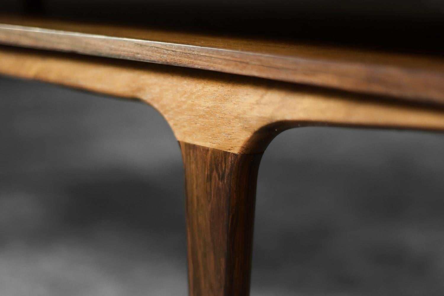 Vintage Mid-Century Modern Danish Rosewood Coffee Table with Shelf, 1960s For Sale 11