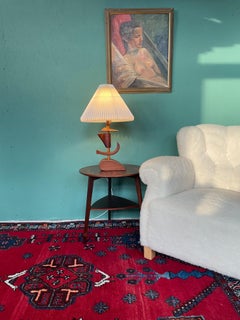 Vintage Mid Century Modern Danish Sculptural Teak Table Lamp