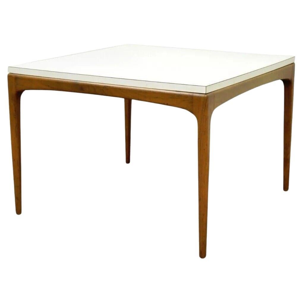 Vintage Mid Century Modern Danish Style Walnut & Formica Square Coffee Table