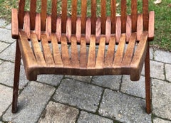 Vintage Mid-Century Modern Danish Teak Folding Slat Lounge Chair