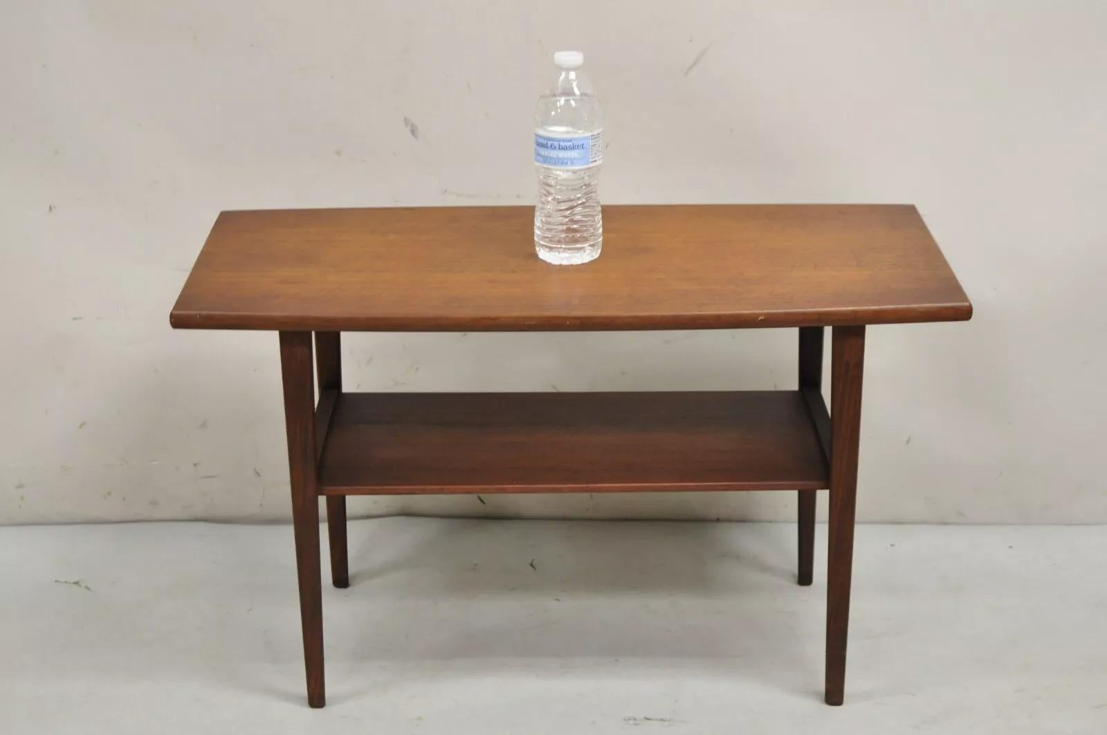 Table basse danoise moderne du milieu du siècle dernier, en bois de teck, à 2 niveaux en vente 3