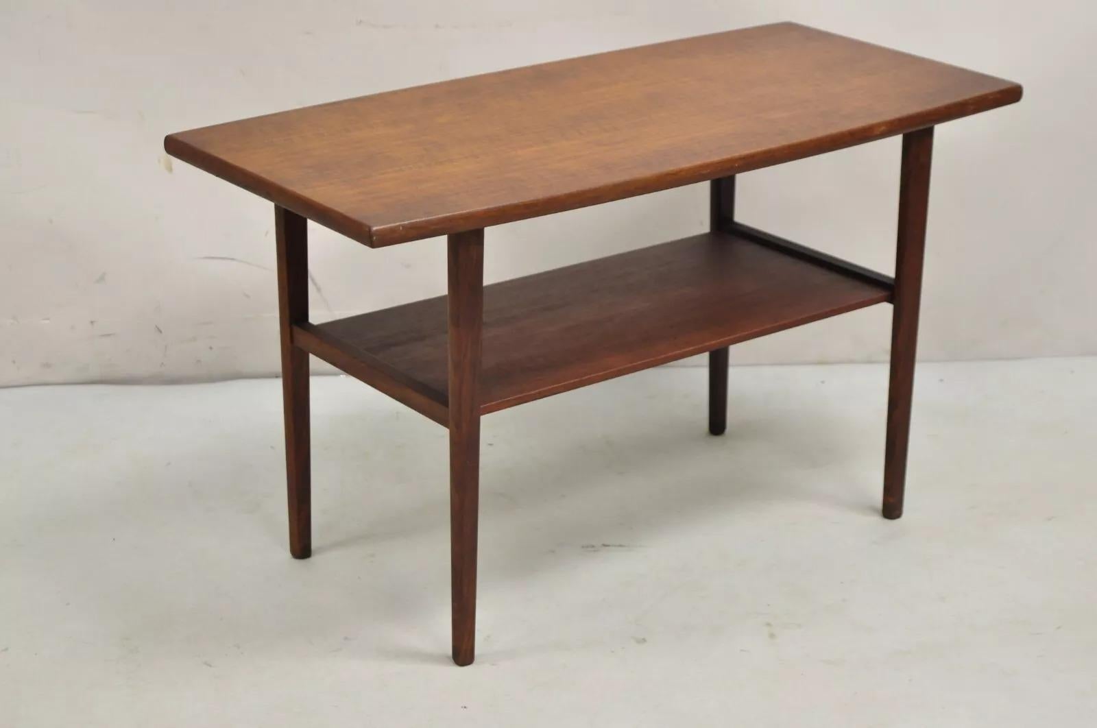 Table basse danoise moderne du milieu du siècle dernier, en bois de teck, à 2 niveaux en vente 2