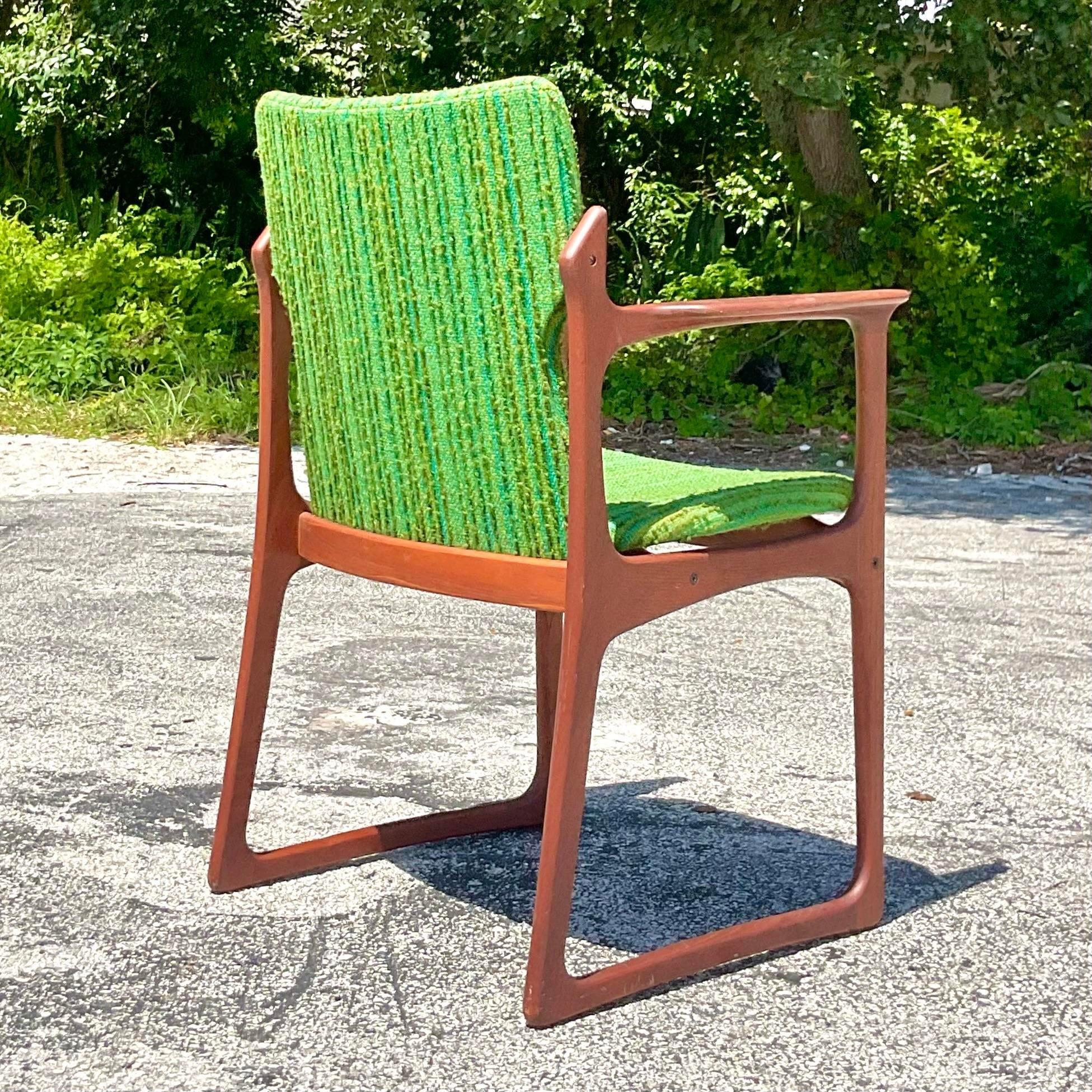 Vintage Mid-Century Modern Danish Vamdrup Stolefabrik Teak Arm Chair For Sale 1