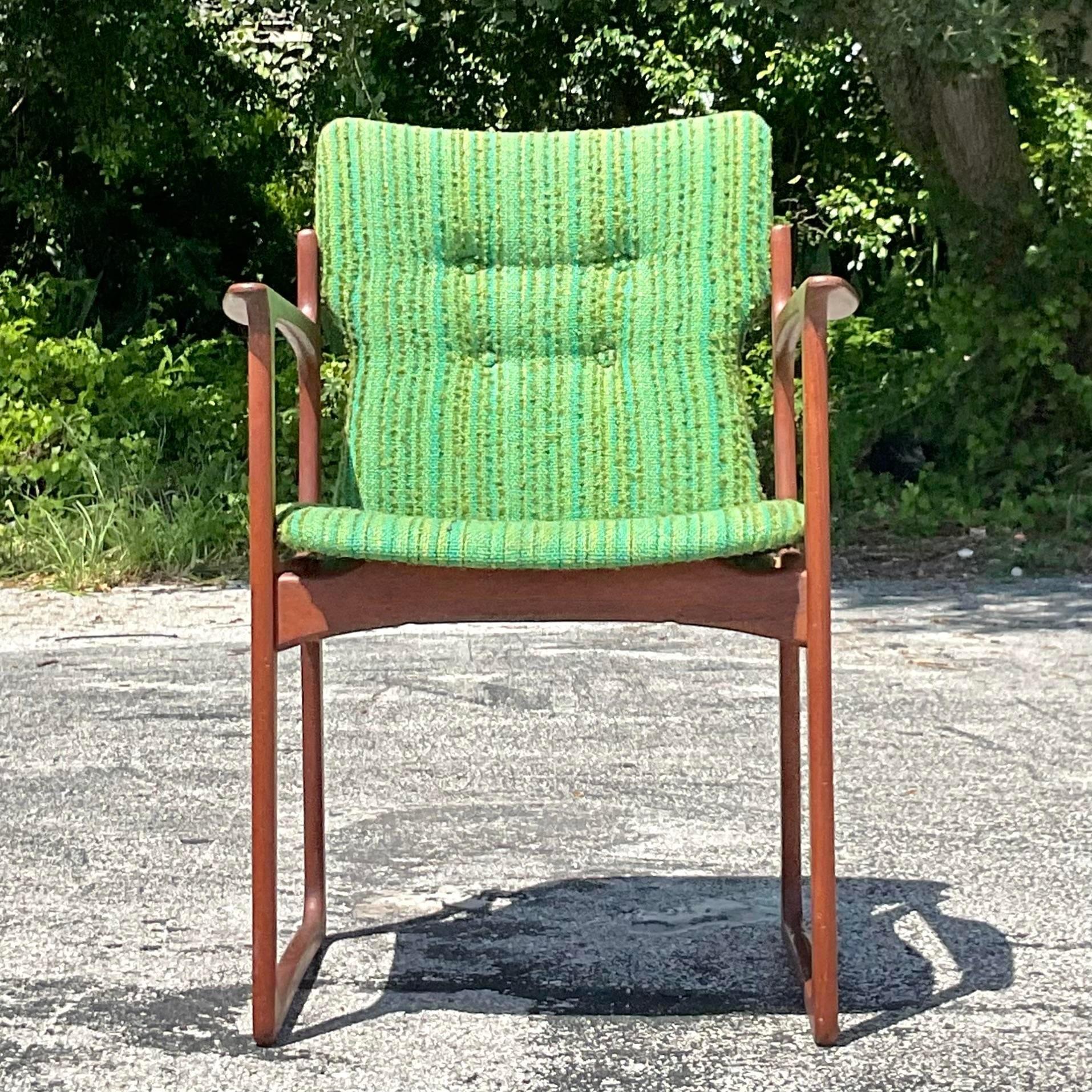 Vintage Mid-Century Modern Danish Vamdrup Stolefabrik Teak Arm Chair For Sale 2