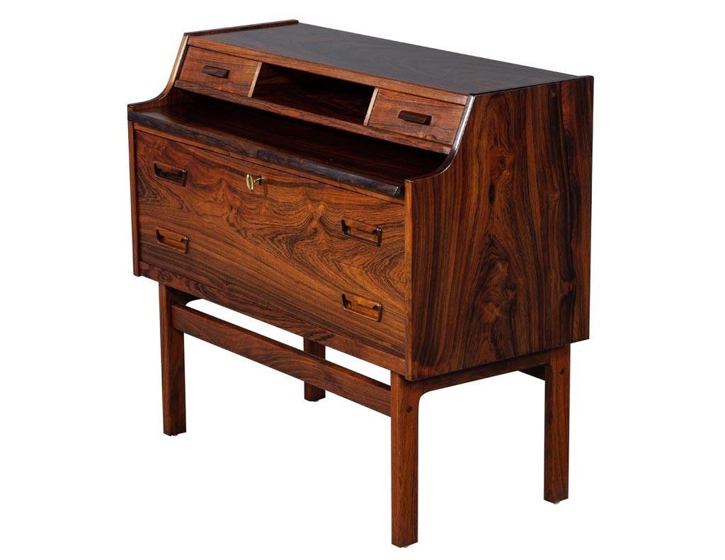 Wood Vintage Mid-Century Modern Danish Writing Desk with Pullout