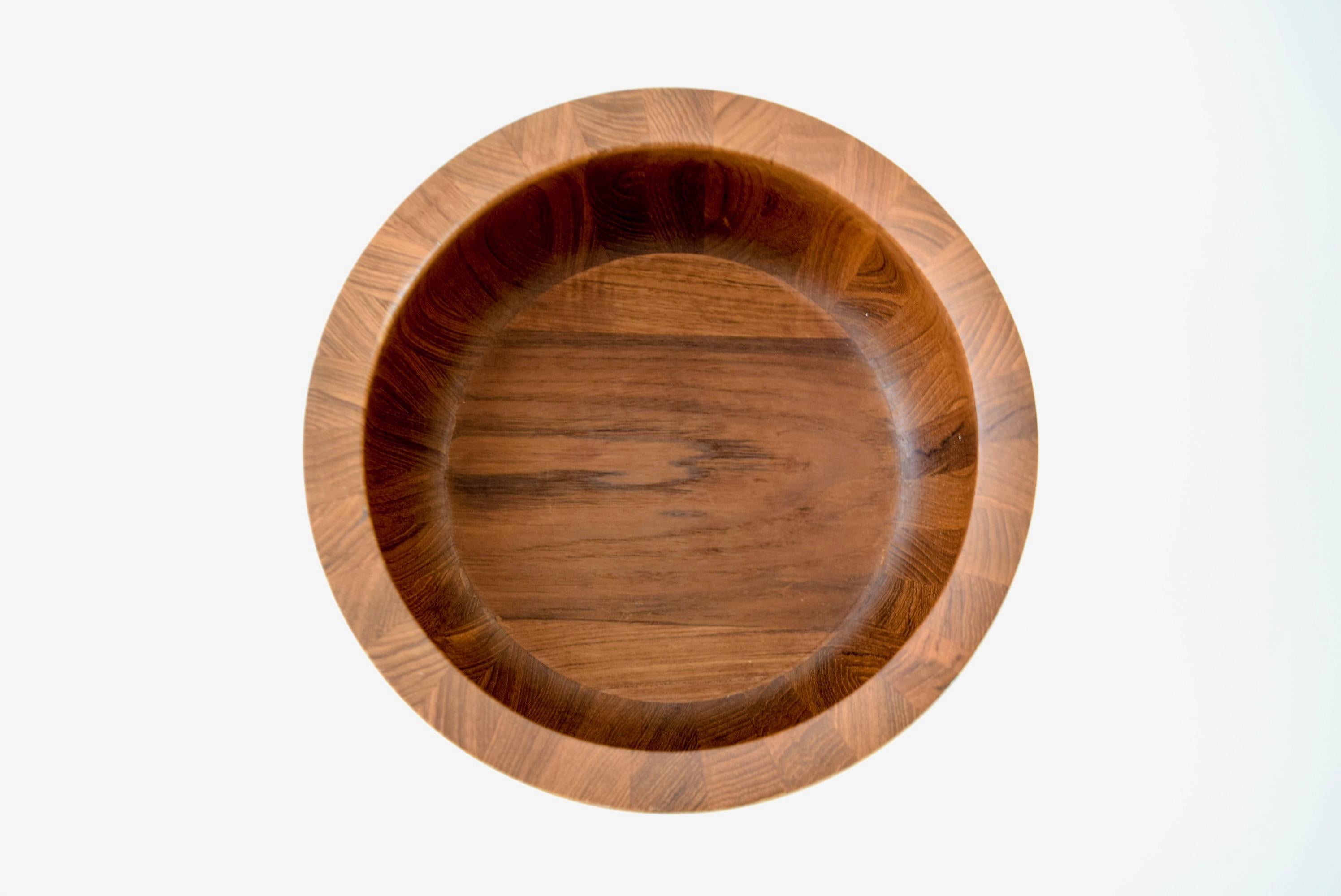 Vintage Mid-Century Modern Dansk Wooden Walnut Staved Bowl For Sale 3