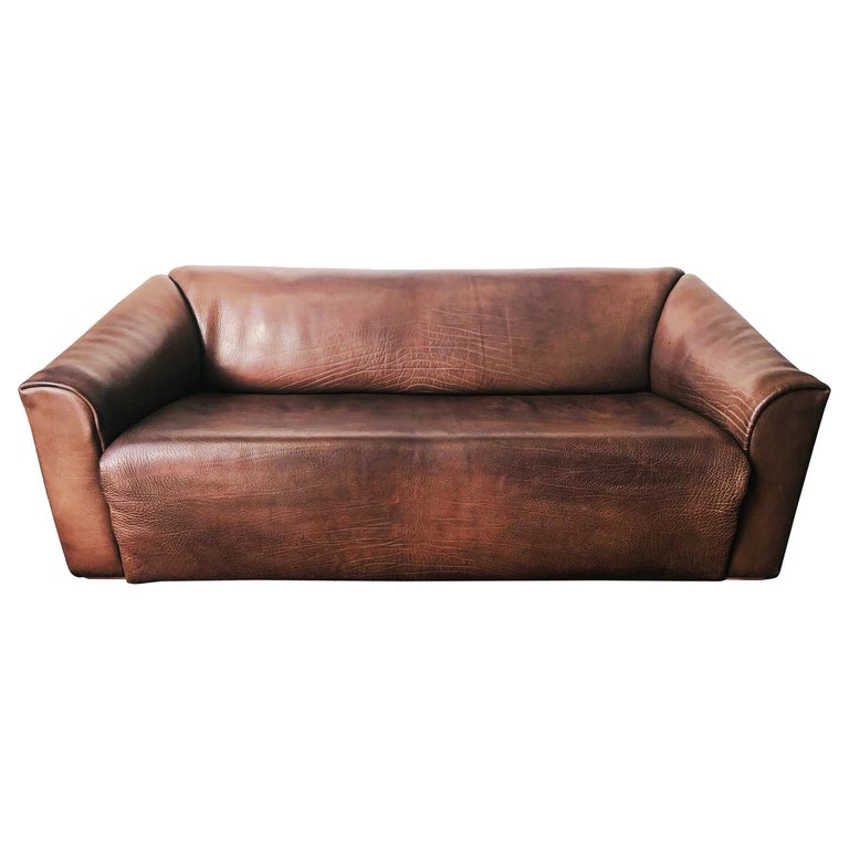 Vintage Mid-Century Modern De Sede DS 47 Buffalo Leather Sofa, circa 1970s  at 1stDibs