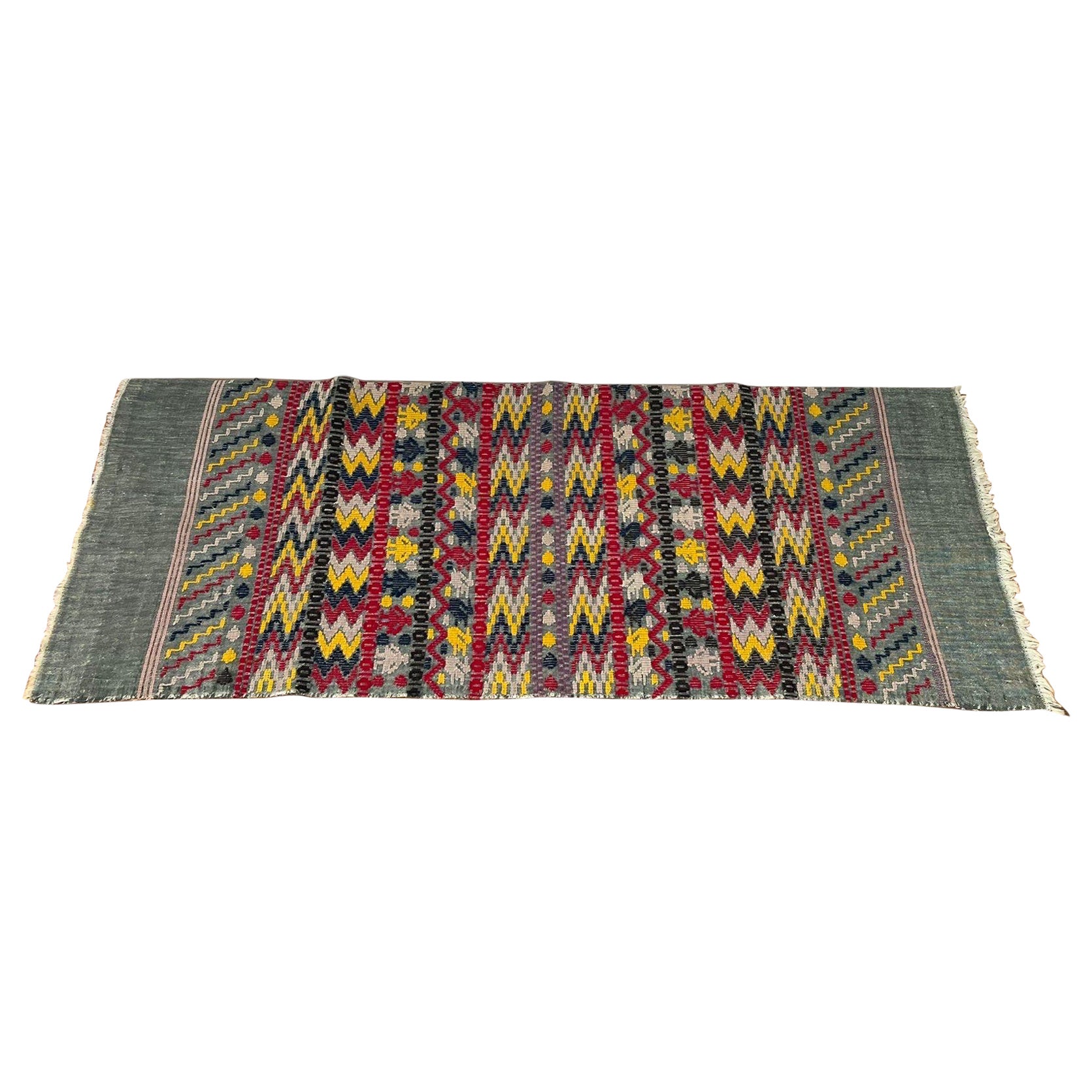 Dekorativer Vintage-Wandteppich mit geometrischem Muster, Mid-Century Modern