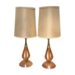 Vintage Mid Century Modern Designer Laurel Lamp Company Pair of Table Lamps.