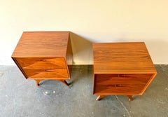 Vintage Mid Century Modern Diamond Front Albert Parvin Nightstands