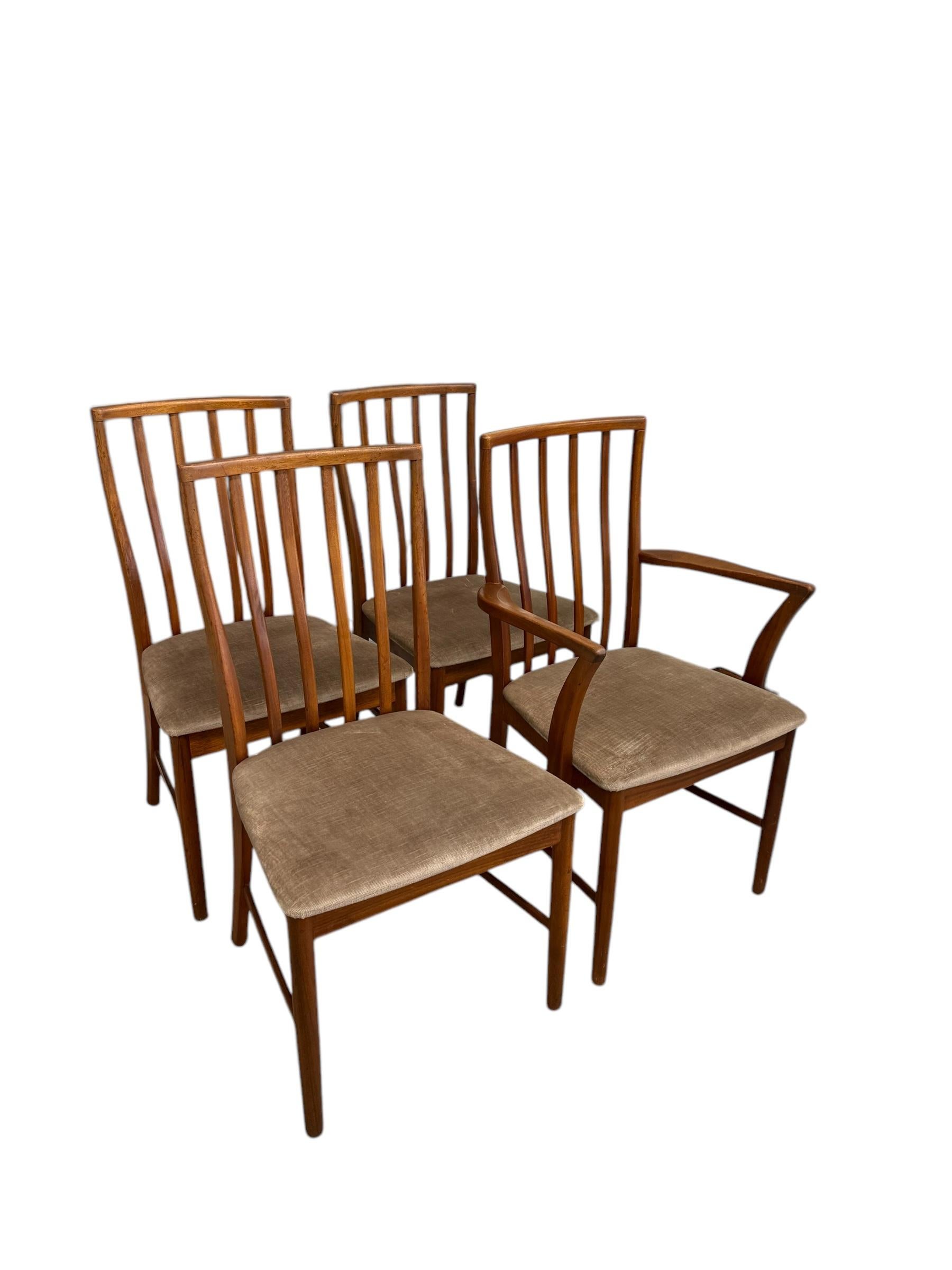 Mid-Century Modern Vintage Mid Century Modern Dining Chair Set of 4 by A.H. Mcintosh UK Import For Sale