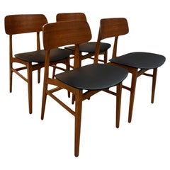 Vintage Mid Century Modern Dining Chair Set of 4 UK Import Newly Reupholstered