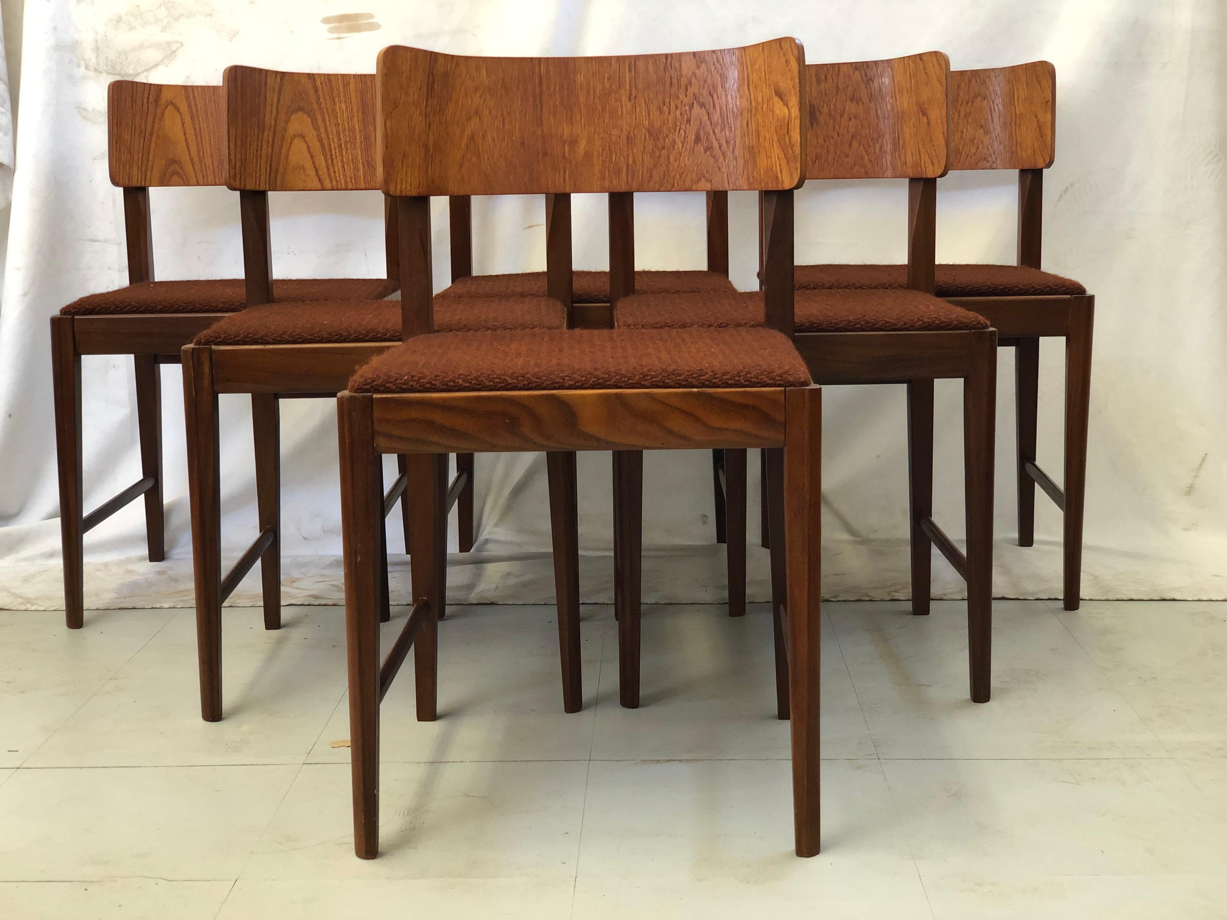 Vintage Mid Century Modern Dining Chair, Set of 6 In Good Condition In Seattle, WA