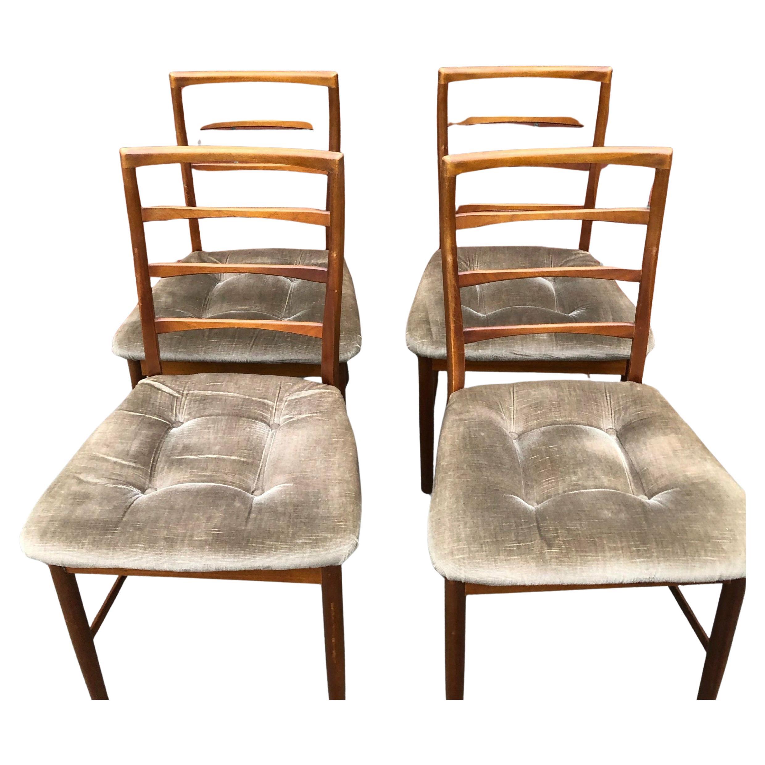 Vintage Mid Century Danish Modern Style Dining Chairs. Set of 4. UK Import