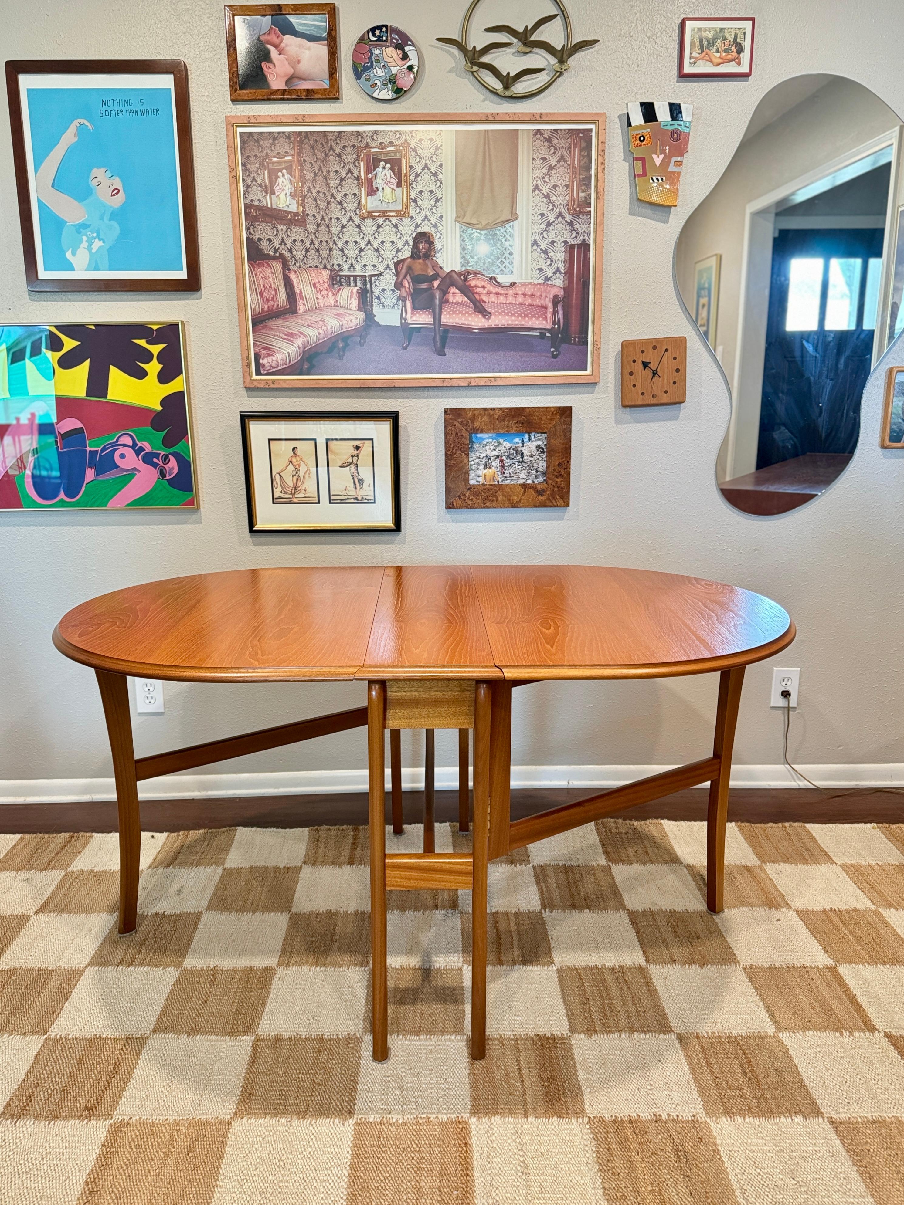 Unknown Vintage mid century modern dining set including a drop leaf table and 4 chairs
