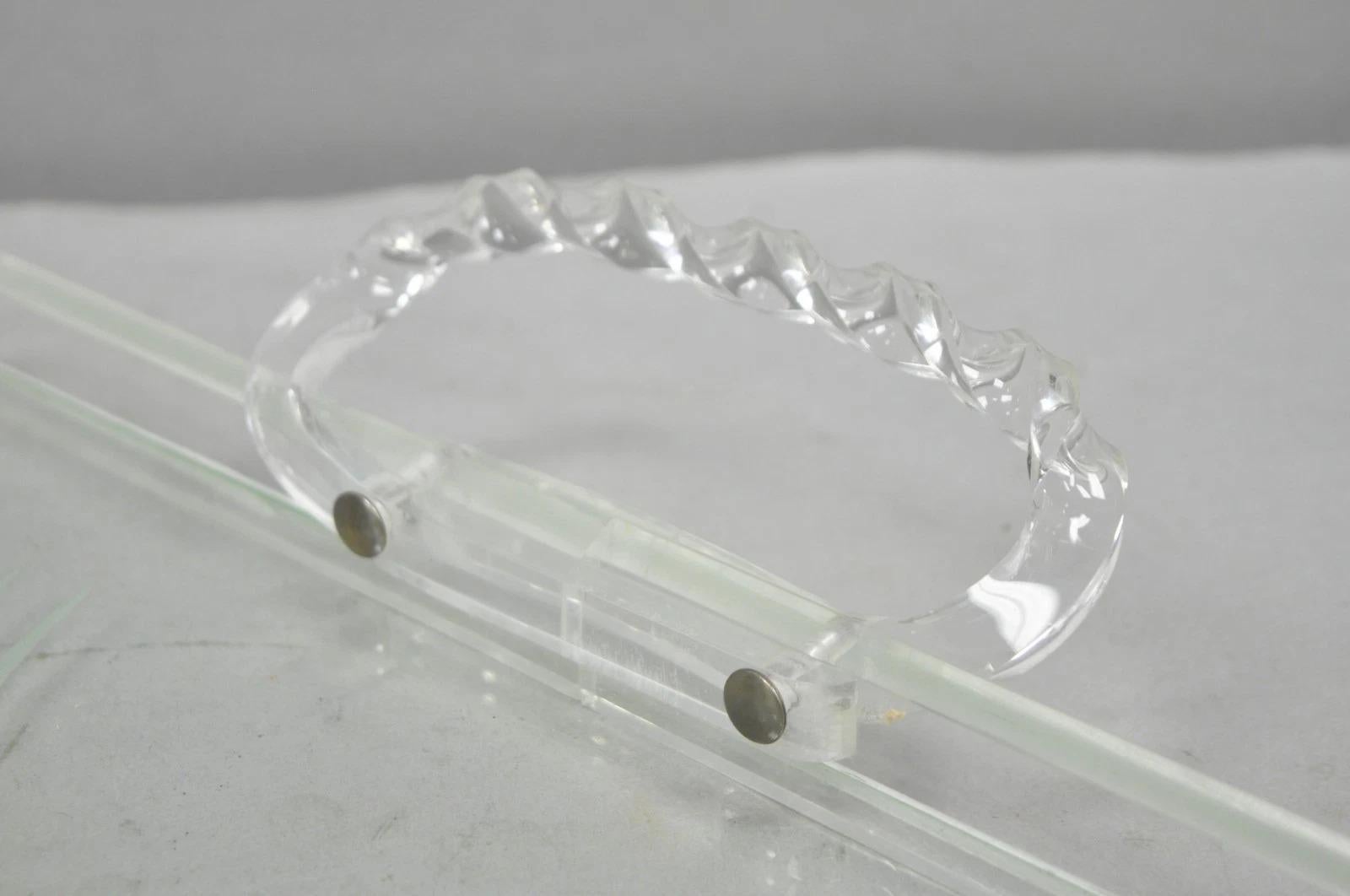 Vintage Mid Century Modern Dorothy Thorpe Style Etched Glass Bird Acrylic Tray For Sale 3