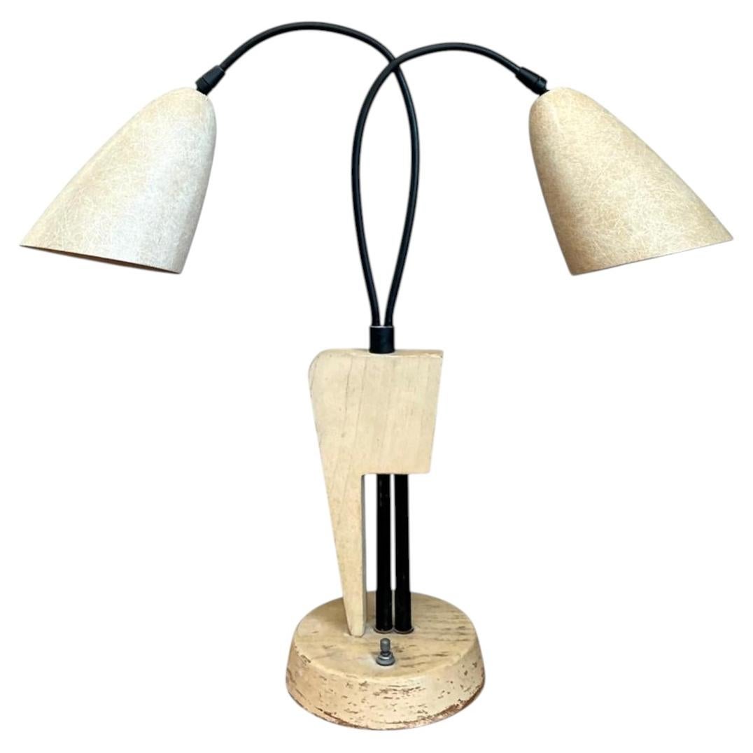 Vintage Mid-Century Modern Double Arm Lamp For Sale