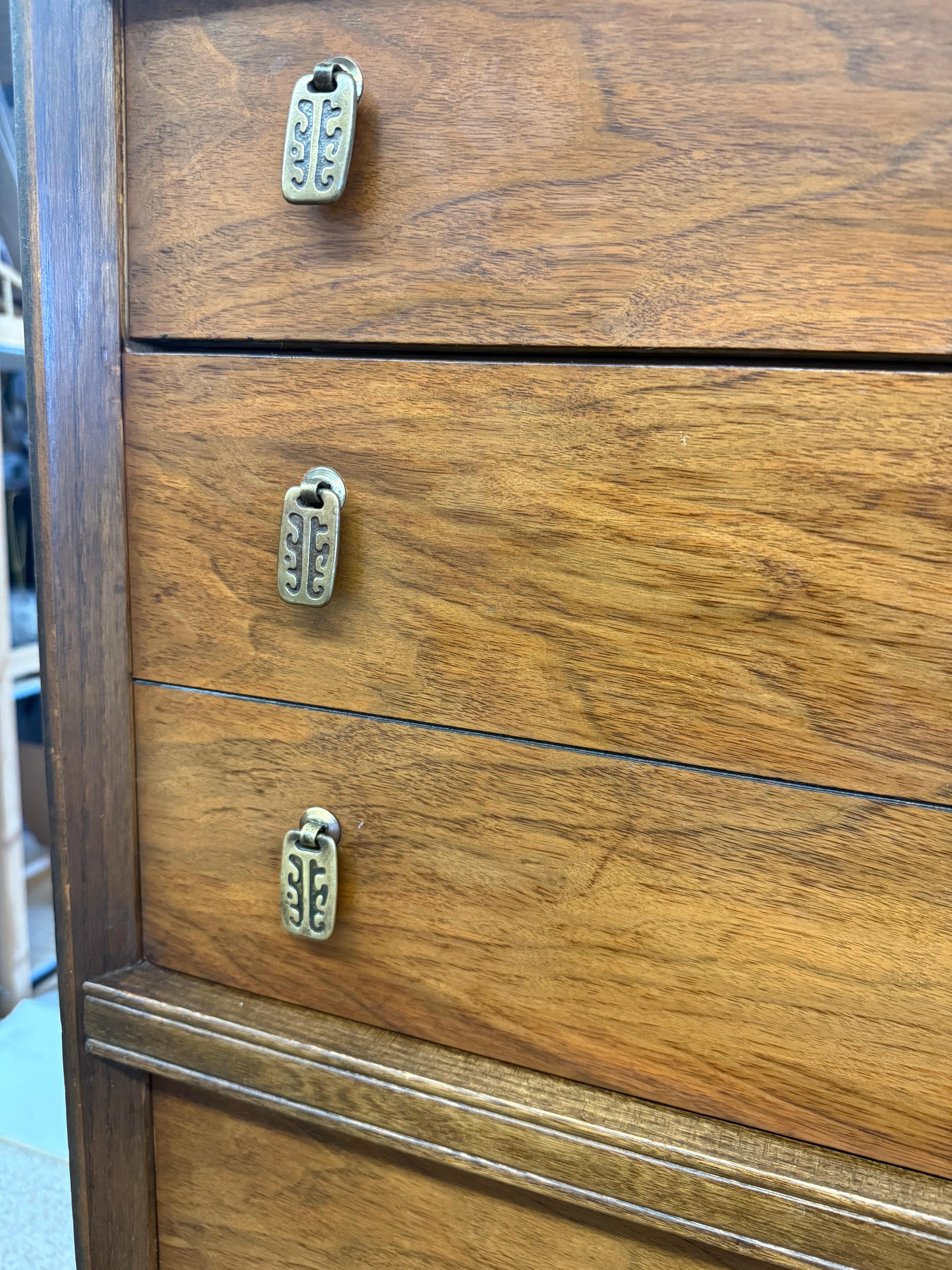 Vintage Mid Century Modern Dresser by Bassett Aztec Collection by Leo Jiranek For Sale 6
